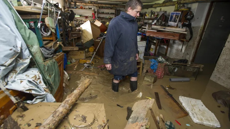 Zatopené domy na Rychnovsku