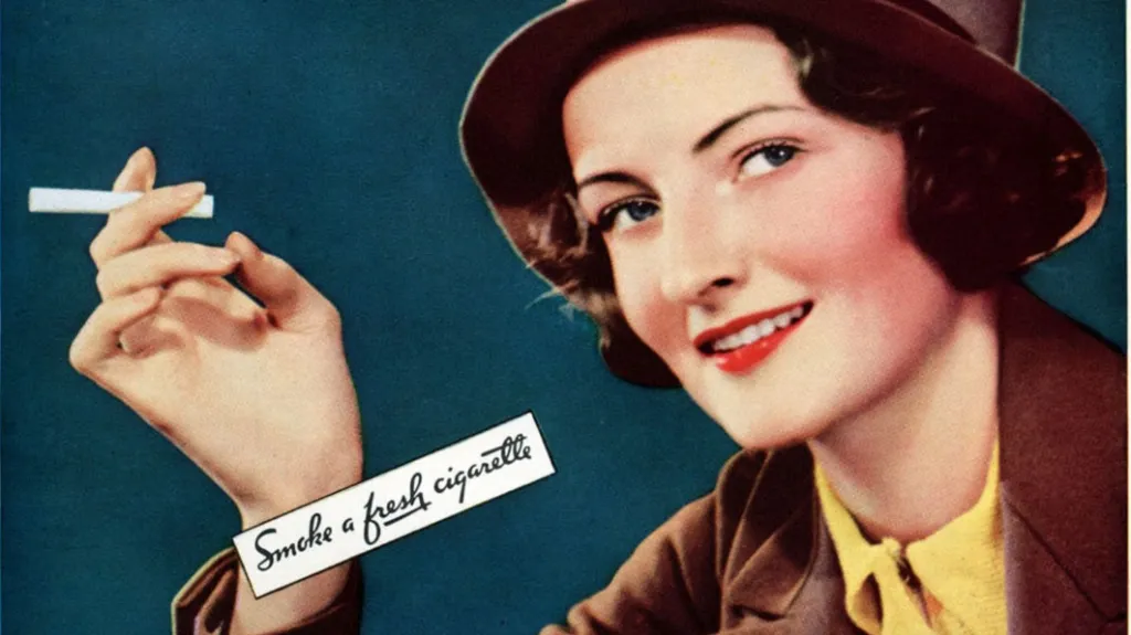 Reklama na cigarety z roku 1932