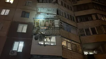 Budova v Oděse poškozená ruským útokem (31. 3. 2026)