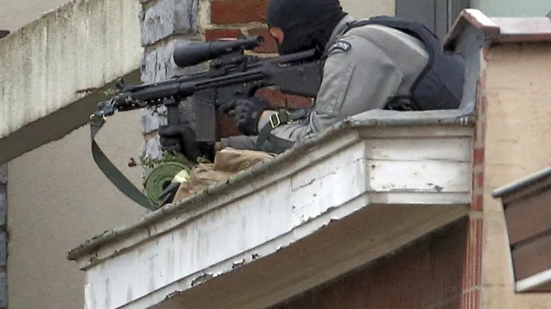 Policejní zásah na předměstí Bruselu