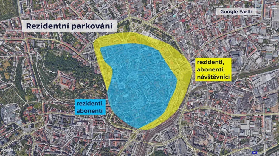Rezidentní parkování v centru Brna