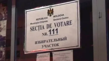 Volební místnost v Moldavsku