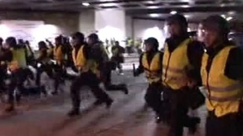 Zatýkání při demonstraci v Kodani