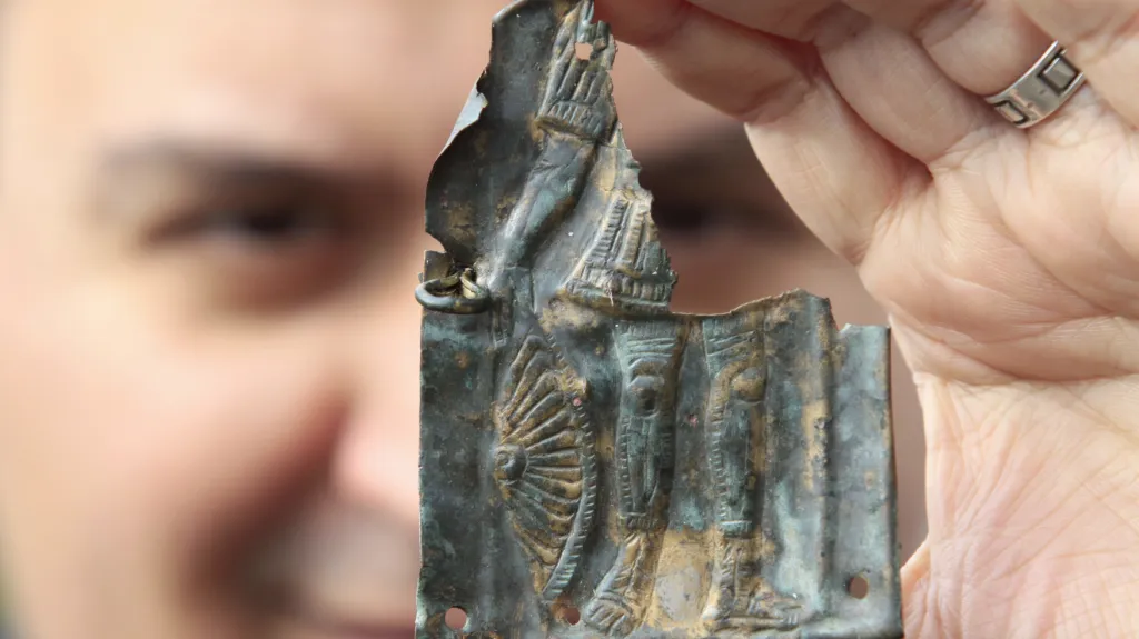 Fragment římského pancíře nalezený u Pasohlávek