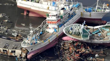 Poničené lodě v prefektuře Mijagi