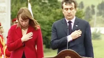 Michail Saakašvili na oslavách Dne nezávislosti