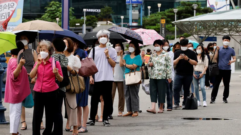 Fronta na testování v Soulu