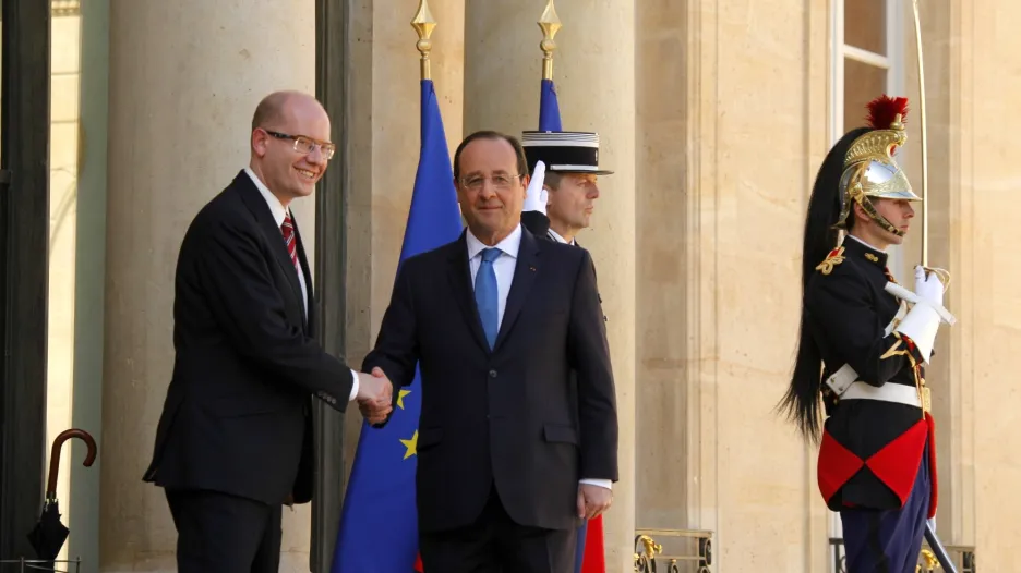 Bohuslav Sobotka a Francois Hollande