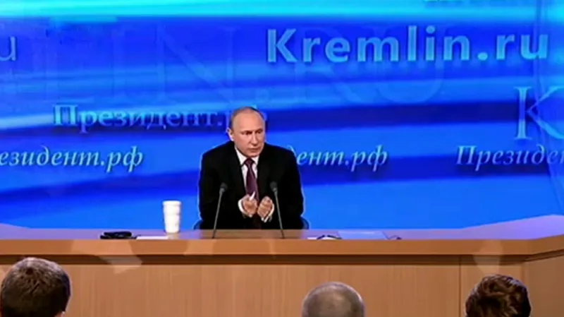 Vladimir Putin na výroční tiskové konferenci