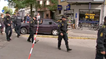 Dánská policie na místě střelby před mešitou