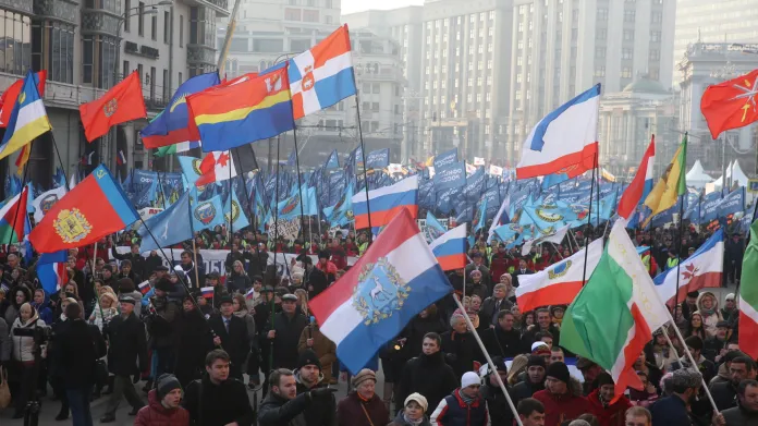 Demonstrace v Rusku - svátek národní jednoty