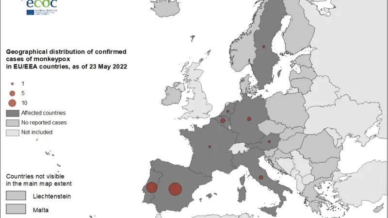 Rozšíření opičích neštovic v Evropě