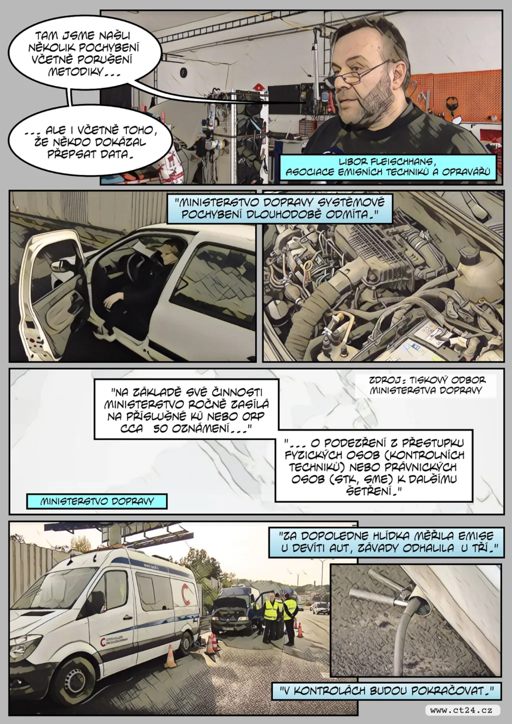 Policisté prověřovali emise automobilů