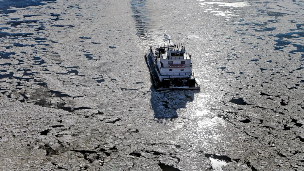 Zamrzlá řeka Mississippi