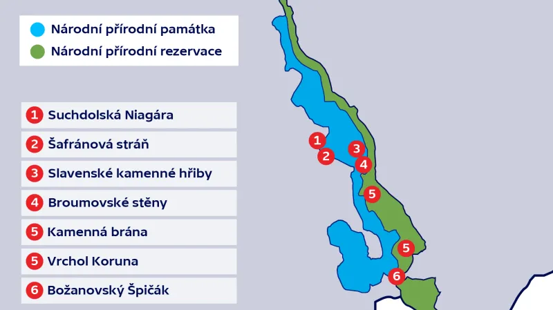 Broumovské stěny v CHKO Broumovsko – vybrané turistické cíle a výlety