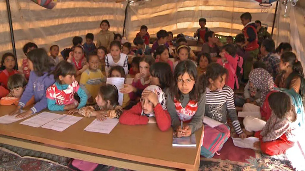 Škola v syrském uprchlickém táboře