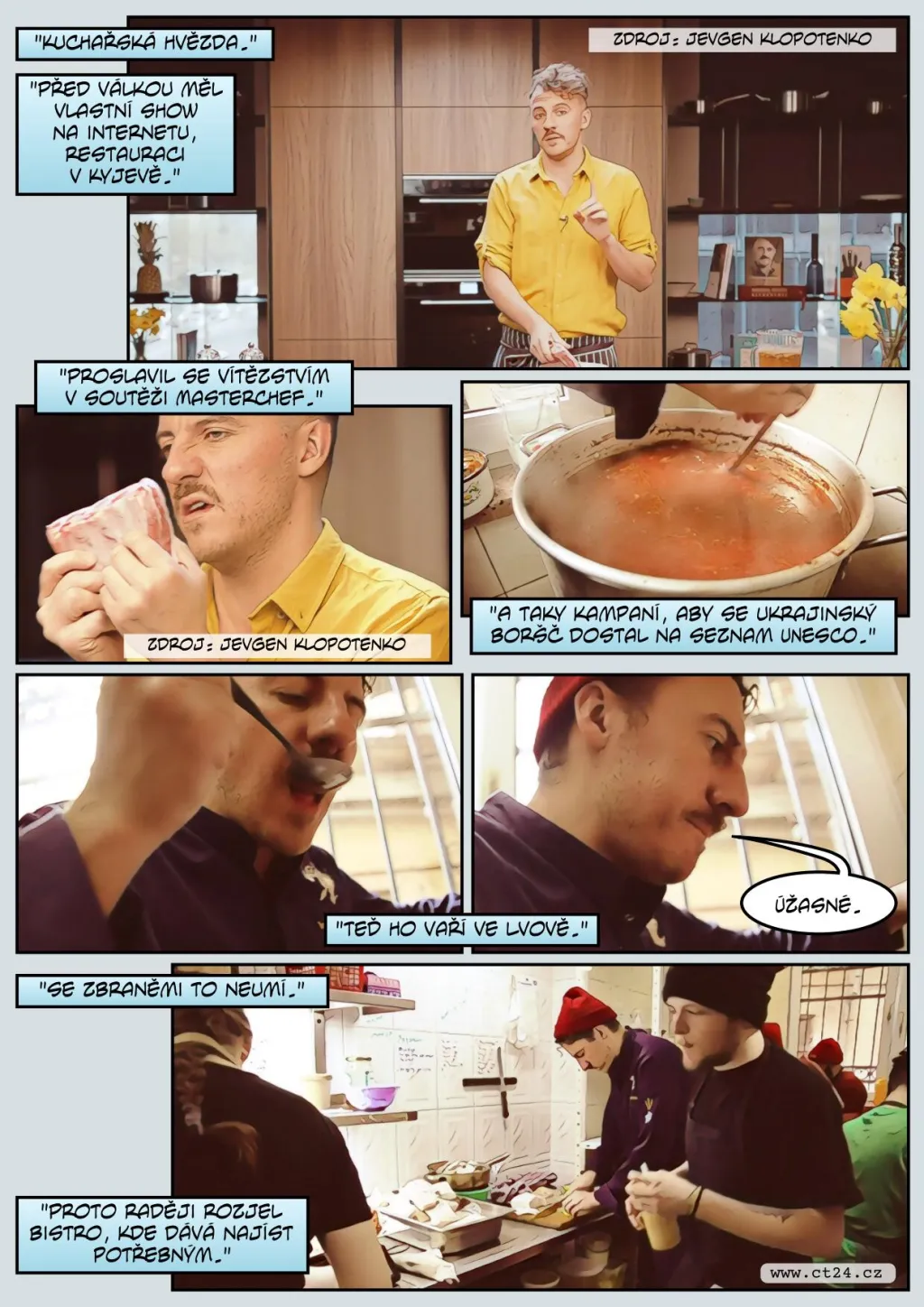 Ukrajinský šéfkuchař pomáhá uprchlíkům