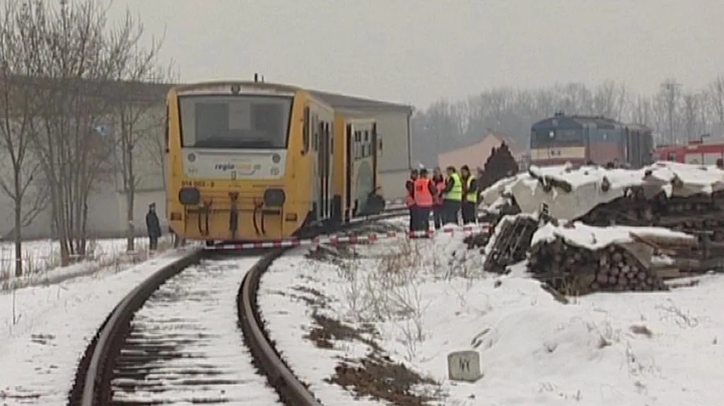 Místo vlakové srážky ve Vodňanech