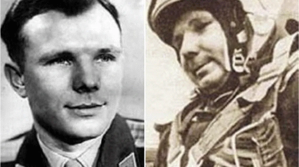 Jurij Gagarin v roce 1961 po svém kosmickém letu a v roce 1968 před tragickou smrtí