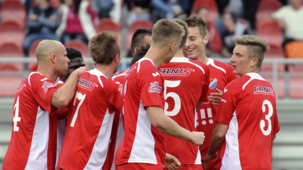 Radost hráčů Baníku z první branky