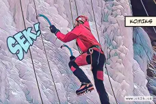 Horolezci pokořují vírskou ledovou stěnu na Žďársku
