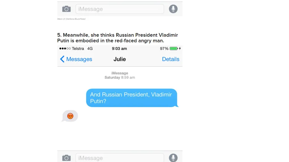 Australská ministryně Julie Bishopová odpovídala v rozhovoru pouze pomocí emotikonů