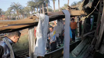 Havarovaný vlak v Egyptě