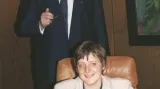Helmut Kohl a Angela Merkelová v dubnu 1991