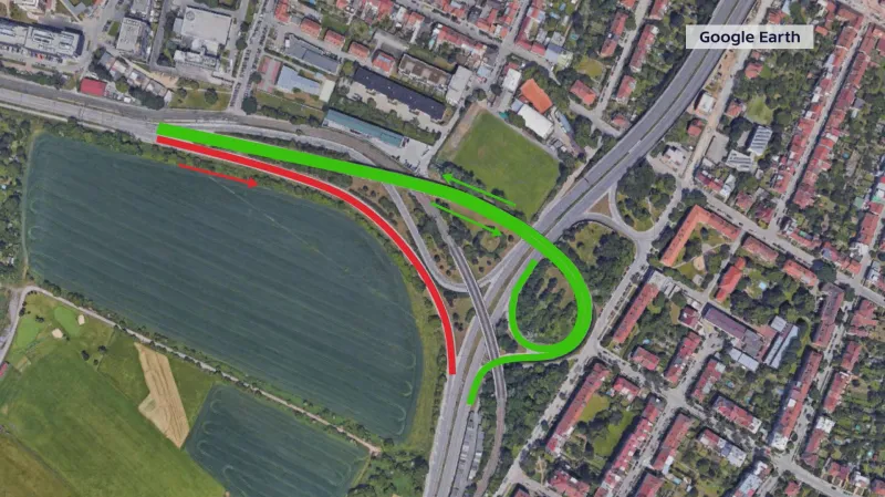 Uzavřená silnice z Bystrce na Žabovřeskou