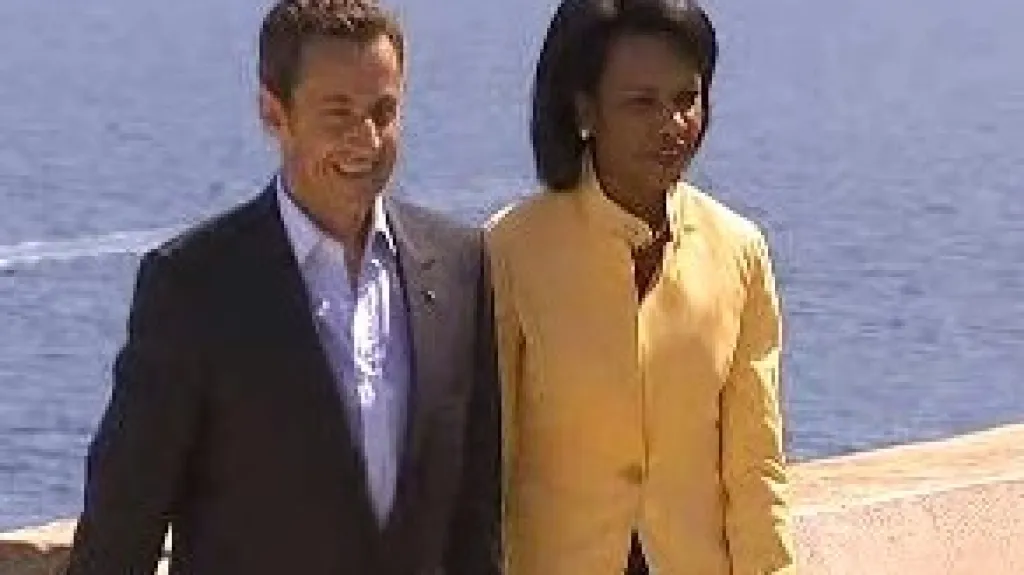 Nicolas Sarkozy a Condoleezza Riceová