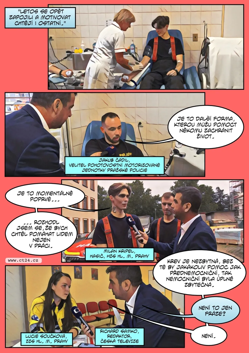 Hasiči, policisté a záchranáři hromadně darují krev, měli by motivovat i veřejnost