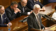 Prezident Petr Pavel při projevu k poslancům ve sněmovně