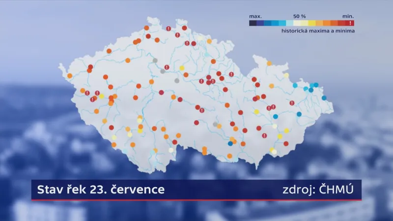 Stav řek k 23. červenci 2018