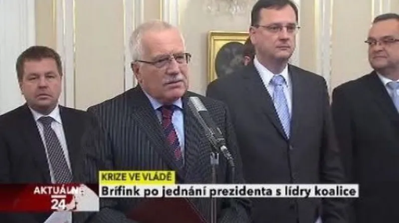 Brífink Václava Klause po jednání K9