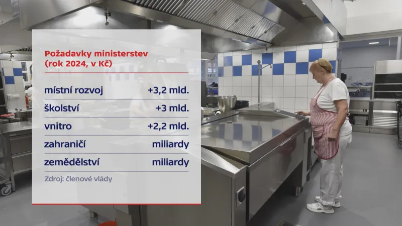 Požadavky ministerstev (v roce 2024, v korunách)