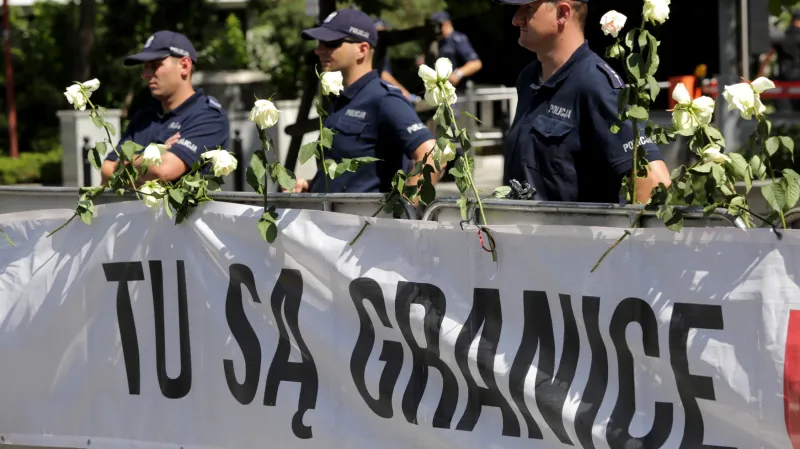 Protest před polským parlamentem