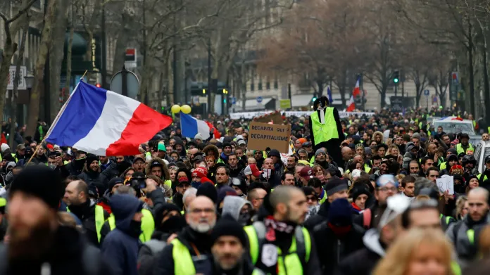 Protest žlutých vest ve francouzské metropoli