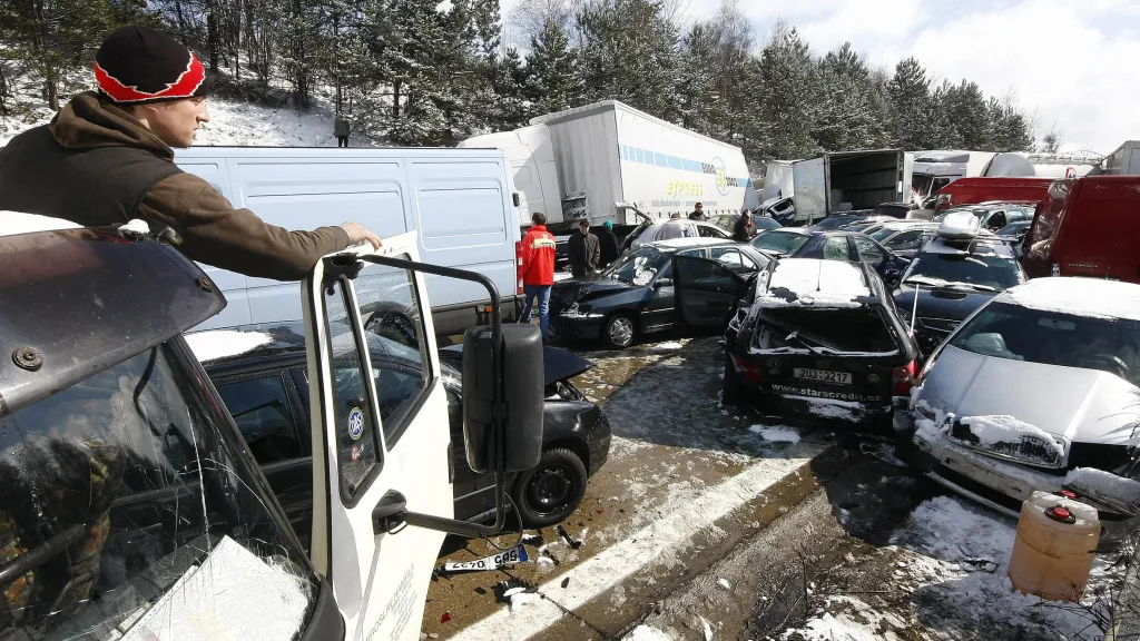 Hromadná nehoda na dálnici D1