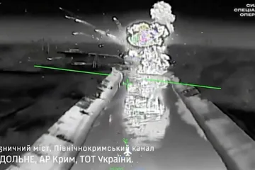 Železniční most přes Severokrymský kanál už neexistuje, tvrdí Ukrajinci