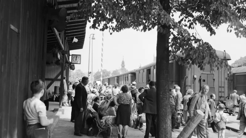 Nástupiště v Braníku v 60. letech