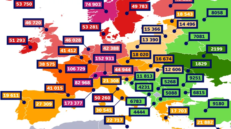 HDP na obyvatele za rok 2016 (v dolarech)