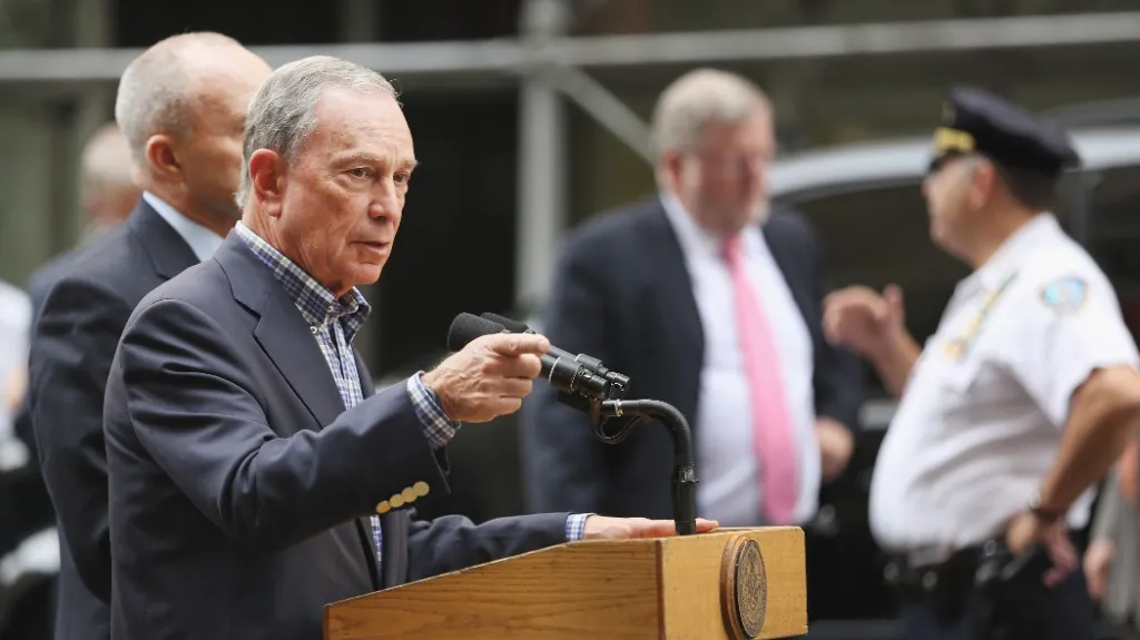 Starosta New Yorku Michael Bloomberg na tiskové konferenci