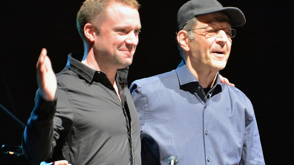 Colin Currie a Steve Reich (vpravo) na Strunách podzimu 2014
