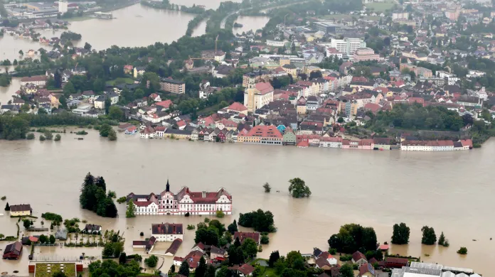 Záplavy v rakouském Schärdingu