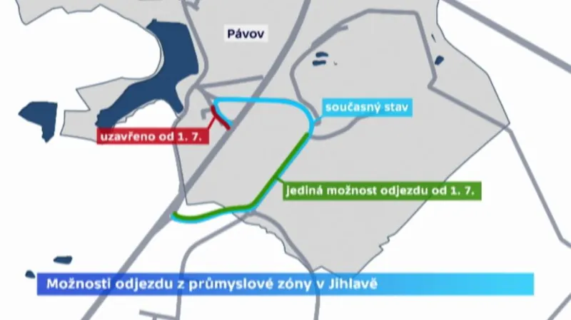 Možnosti odjezdu z jihlavské průmyslové zóny