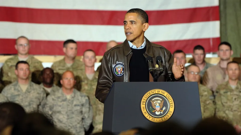 Barack Obama u amerických vojáků