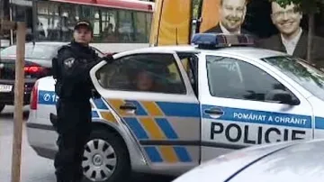Policie na mítinku ČSSD v Brně