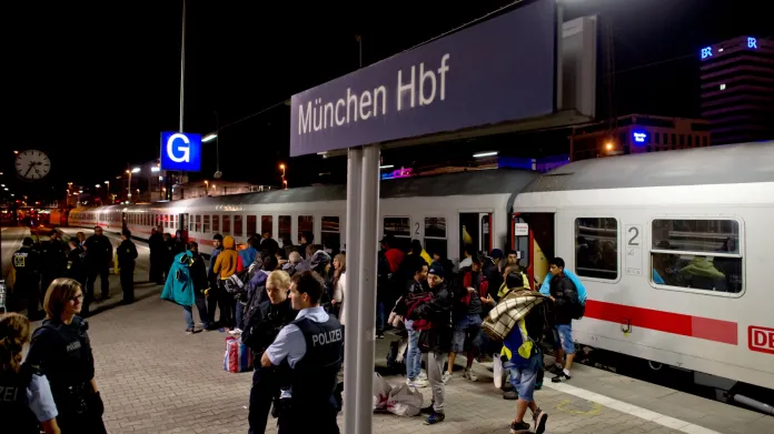 Nádraží v Mnichově, jeden z prvních cílů migrantů v Německu, kteří přichází přes Maďarsko