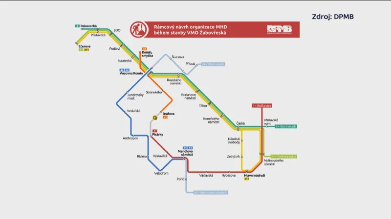 Návrh změn MHD při stavbě městského okruhu