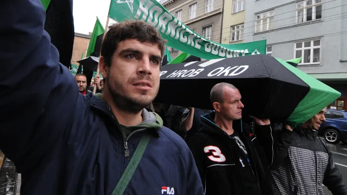 Protest horníků v Ostravě